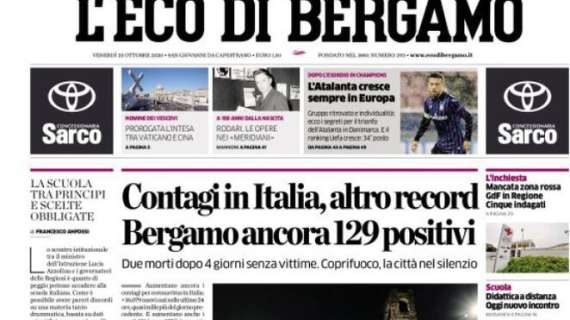 L'Eco di Bergamo sulla Dea: "L’Atalanta cresce sempre in Europa"