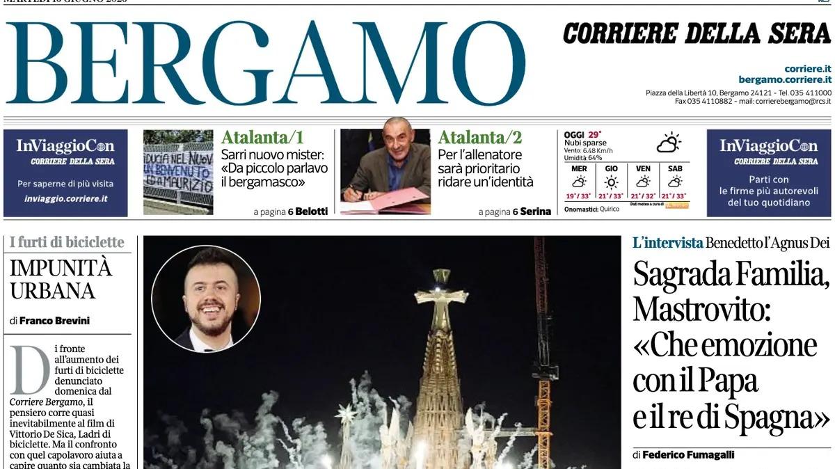 PRIMA PAGINA – Corriere di Bergamo: "Sarri nuovo mister: «Da piccolo parlavo il bergamasco»"