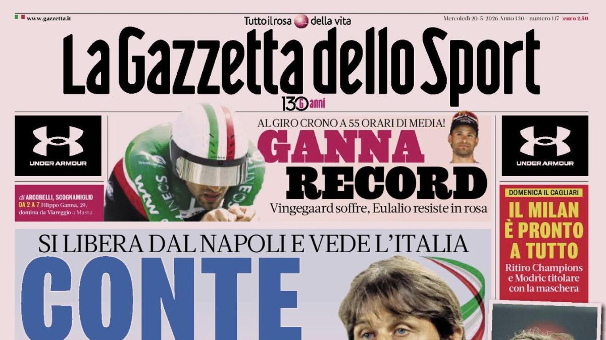 PRIMA PAGINA – La Gazzetta dello Sport: "Conte sempre azzurro"