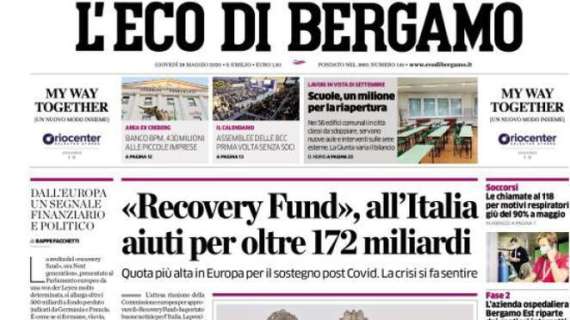 L'Eco di Bergamo: «Recovery Fund», all’Italia aiuti per oltre 172 miliardi