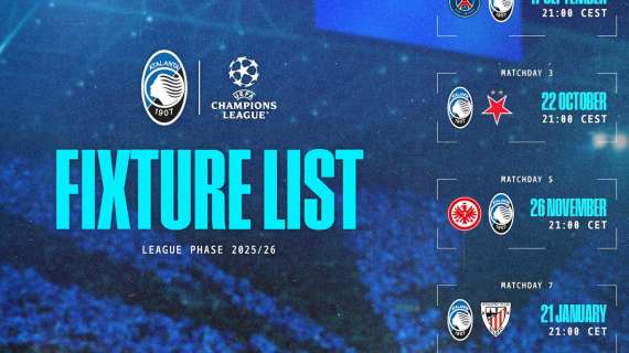Champions League, sorteggio e calendario: subito PSG-Atalanta e City-Napoli, Inter in Olanda, Juve col Dortmund
