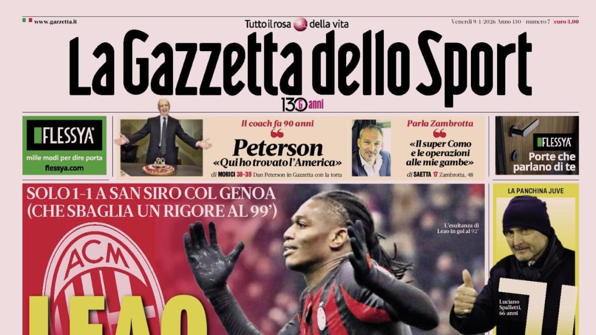 PRIMA PAGINA - La Gazzetta dello Sport: "La Fiorentina si assicura Brescianini, Roma su Freuler"