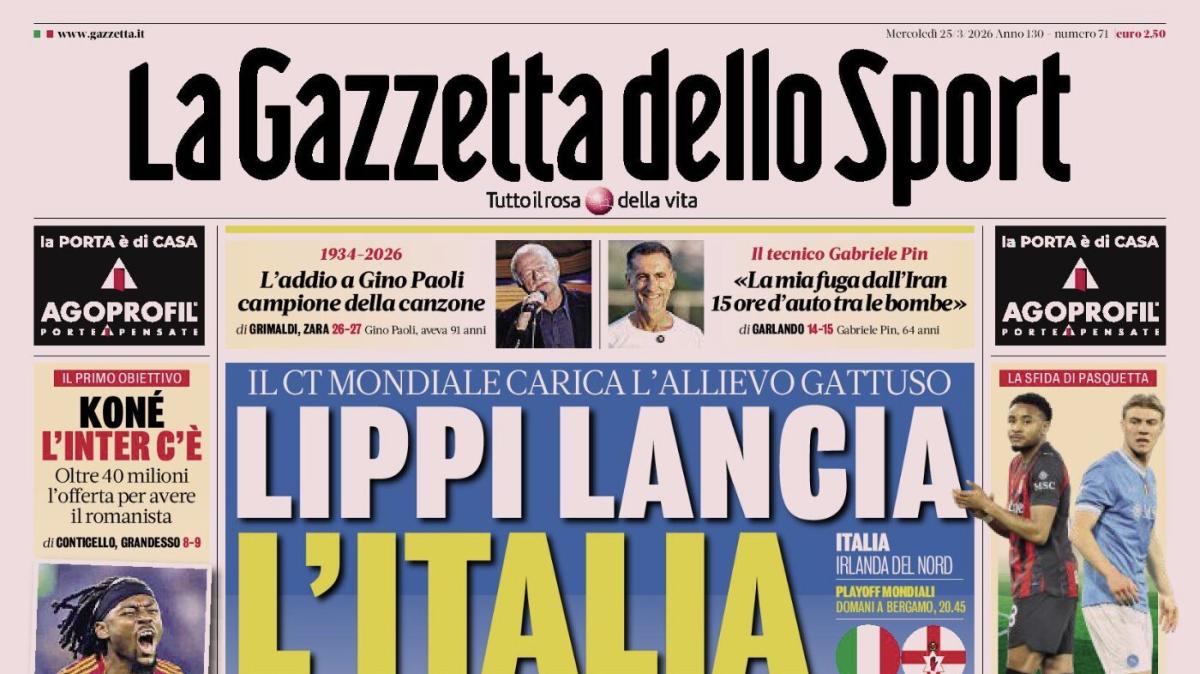 PRIMA PAGINA - La Gazzetta dello Sport: "Lippi lancia l'Italia"