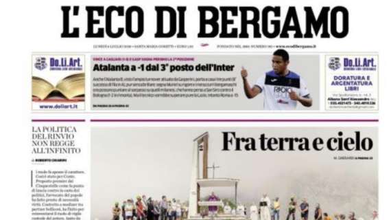 L'Eco di Bergamo: "L'Atalanta a -1 dal terzo posto dell'Inter"