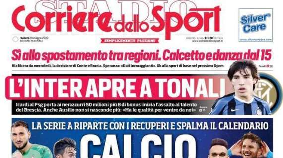 Corriere dello Sport in apertura: "Calcio tutte le sere"