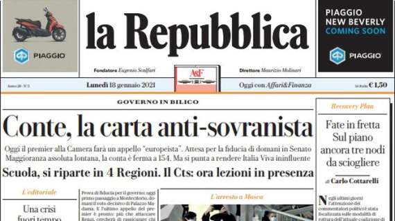 La Repubblica: "Una crisi fuori tempo"