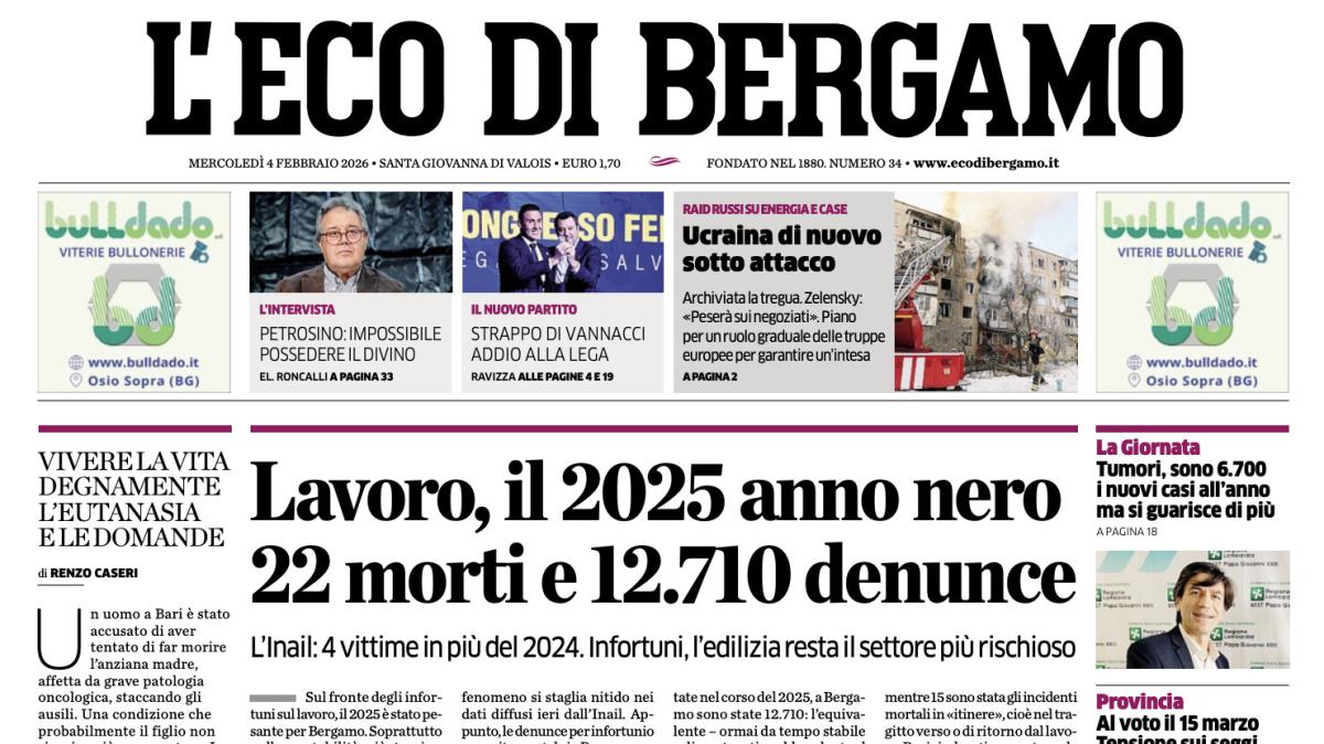 PRIMA PAGINA - L'Eco di Bergamo: "Super Carnesecchi, secondo in Europa per rigori parati" 