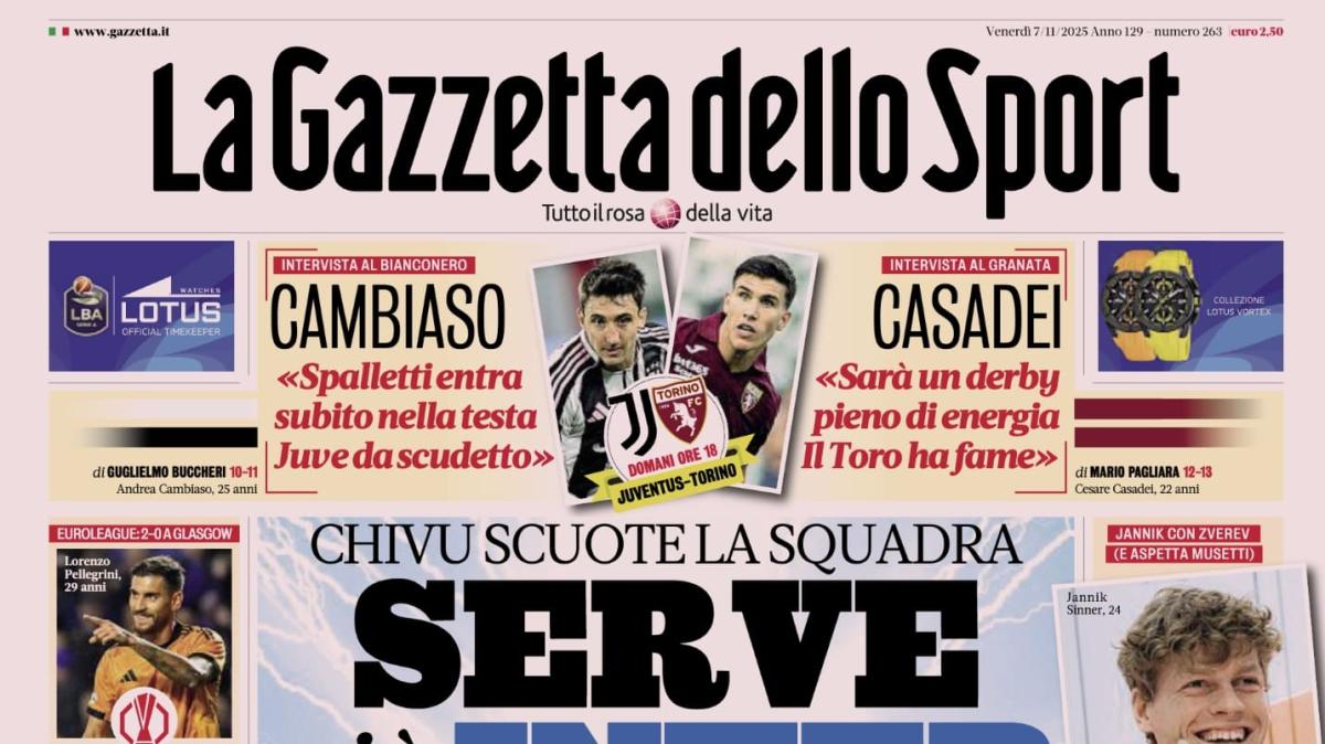 PRIMA PAGINA - La Gazzetta Sportiva: "Serve più Inter"