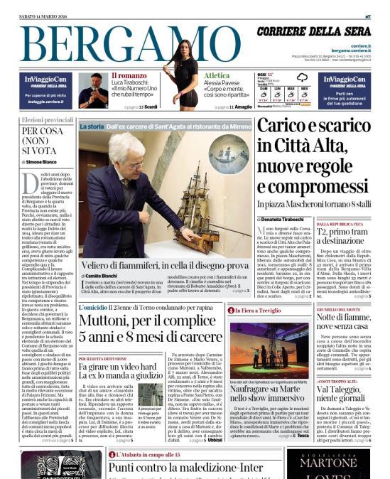PRIMA PAGINA - Corriere di Bergamo: "Punti contro la maledizione-Inter"
