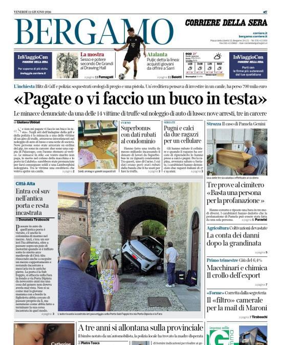 PRIMA PAGINA - Corriere di Bergamo: "Puljic detta la linea: acquisti giovani da offrire a Sarri"