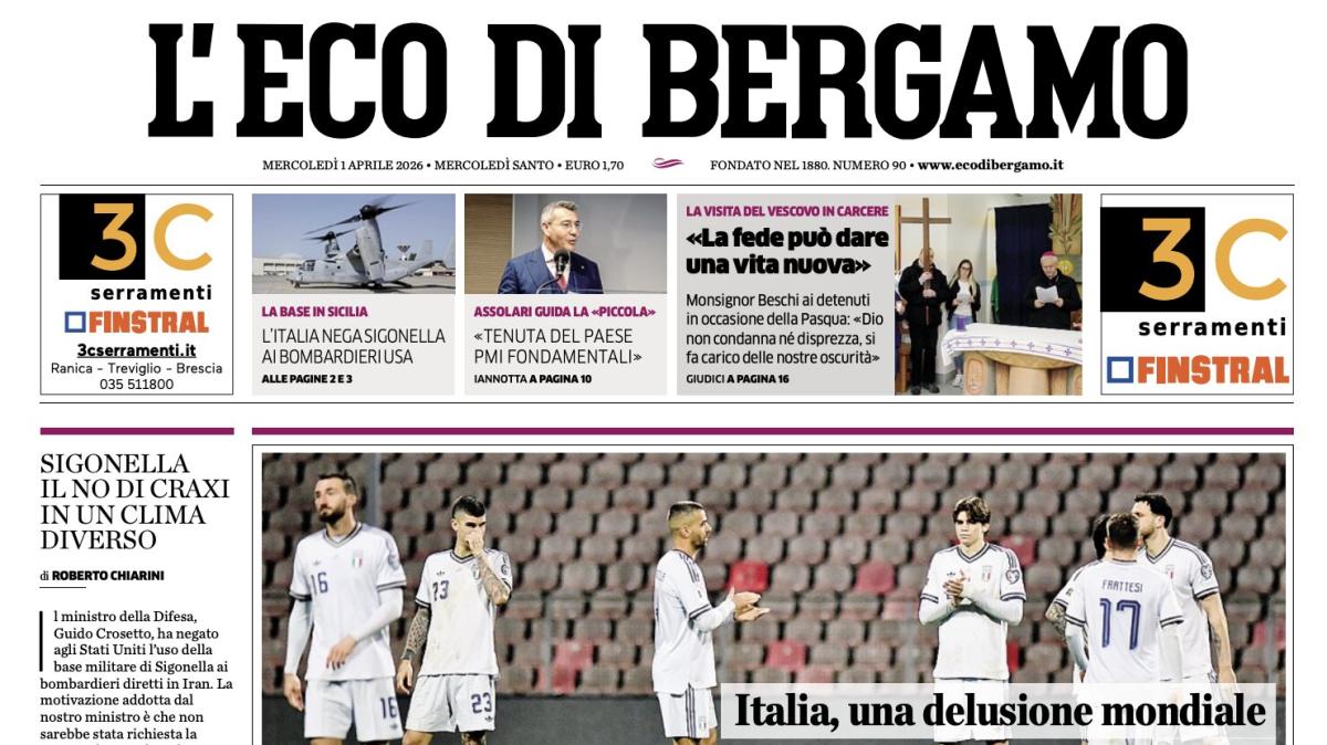 PRIMA PAGINA - L'Eco di Bergamo: "Italia, una delusione mondiale"