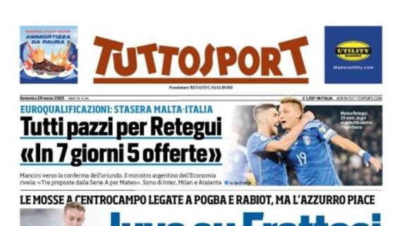 L'apertura di Tuttosport sul mercato bianconero: "La Juve su Frattesi. L'appuntamento"