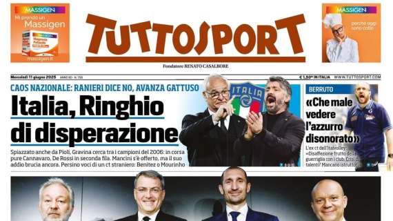 PRIMA PAGINA - Tuttosport: "Italia, Ringhio di disperazione"