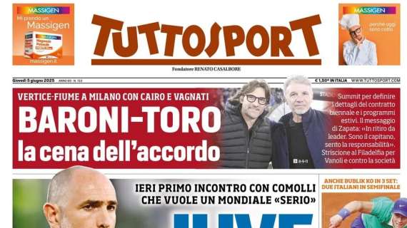 PRIMA PAGINA - Tuttosport: "Le richieste di Tudor"