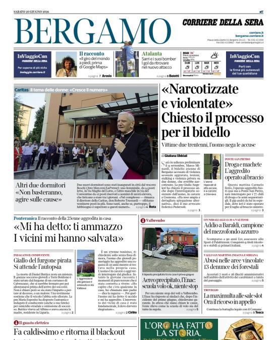 PRIMA PAGINA - Corriere di Bergamo: "Sarri e i suoi bomber I gol da ritrovare nel nuovo attacco"
