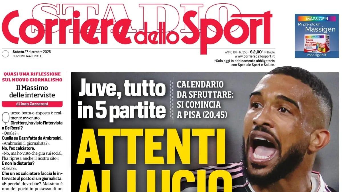 PRIMA PAGINA - Corriere dello Sport: "Inter, Palestra apre la lista"