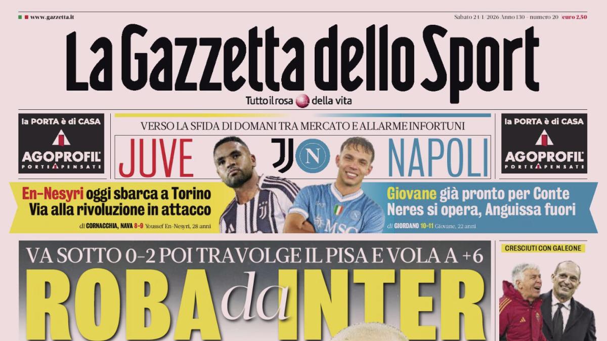 PRIMA PAGINA - La Gazzetta dello Sport: "Roba da Inter"