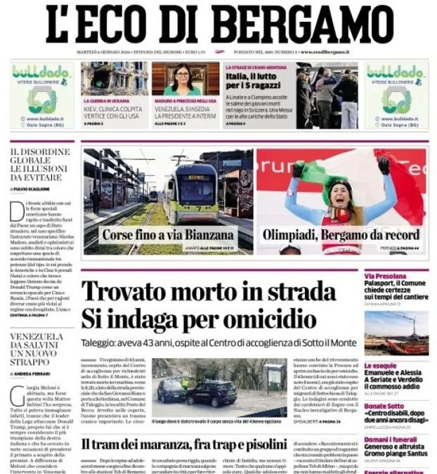 PRIMA PAGINA - L’Eco di Bergamo: "La corsa europea. Palladino, i conti sono quasi in media"