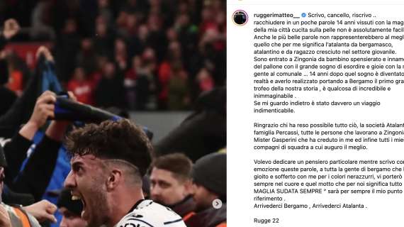 Ruggeri saluta Bergamo: "Una maglia tatuata sulla pelle, Atalanta per sempre nel cuore"