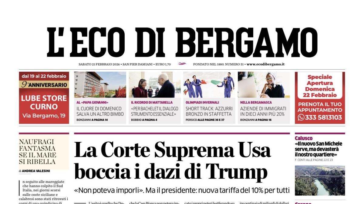 PRIMA PAGINA - L'Eco di Bergamo: "Dea, inizio 2026 top per i numeri”