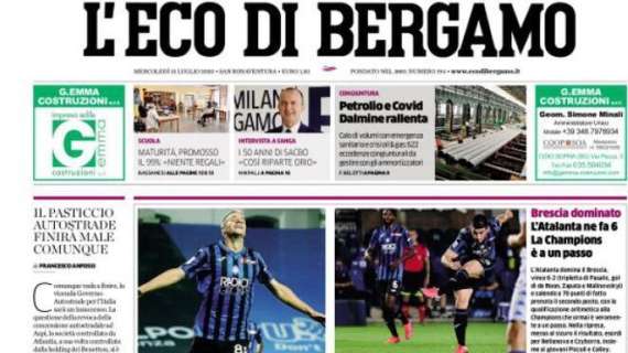 L'Eco di Bergamo: "L’Atalanta ne fa 6. La Champions è a un passo"