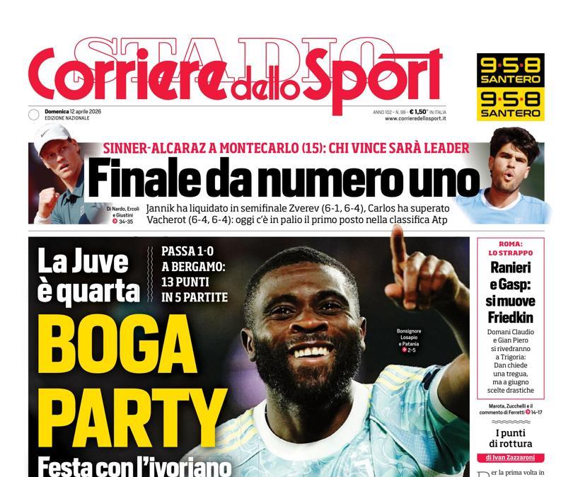 PRIMA PAGINA - Corriere dello Sport: "Boga party"