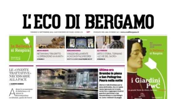 L'Eco di Bergamo stamattina: "Serie A anomala: classifica corta e avvio lento"