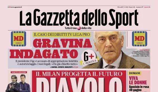 La prima pagina di oggi de La Gazzetta dello Sport sul Milan: "Diavolo d'un socio"