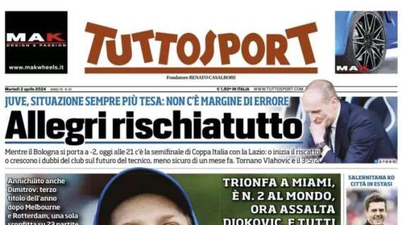 Tuttosport in prima pagina sul futuro della Juventus: "Allegri rischiatutto"