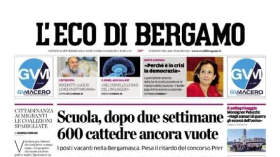 L'Eco di Bergamo: "Atalanta, allarme difesa: un gol incassato ogni 41 minuti"