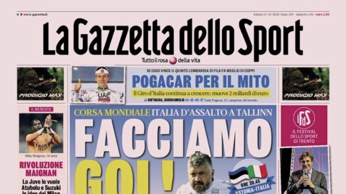 PRIMA PAGINA - La Gazzetta dello Sport: "Facciamo gol!"