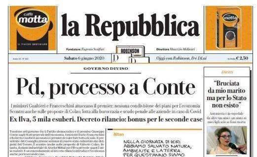L'apertura de la Repubblica: "Pd, processo a Conte"