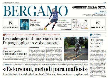 Corriere di Bergamo: "E' caccia alla Lazio. I dubbi su Ilicic"