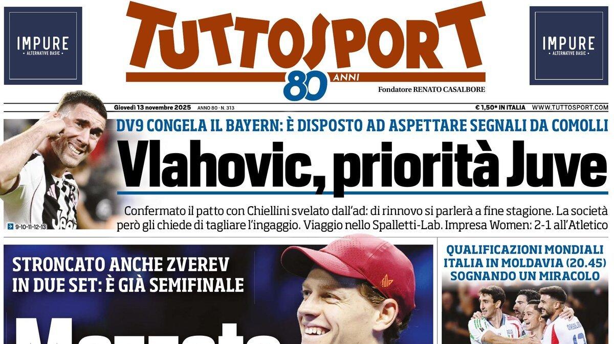 PRIMA PAGINA - Tuttosport: "Vlahovic, priorità Juve"