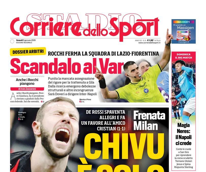 PRIMA PAGINA - Corriere dello Sport: "Chivu è solo"