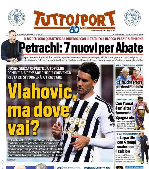 PRIMA PAGINA - Tuttosport: "Vlahovic, ma dove vai?"