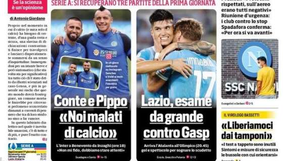 Corriere dello Sport in apertura: "Lazio, esame da grande contro Gasp" 