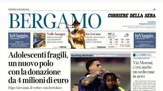 Il Corriere di Bergamo titola: "Atalanta inarrestabile in Europa". Battuto lo Sporting 2-1