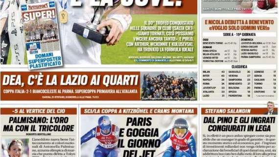 PRIMA PAGINA - Tuttosport: "Dea, c'è la Lazio ai quarti"