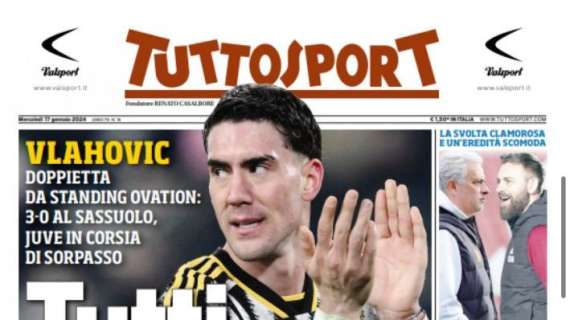 La prima pagina di Tuttosport dedicata alla Juventus: "Tutti in piedi"