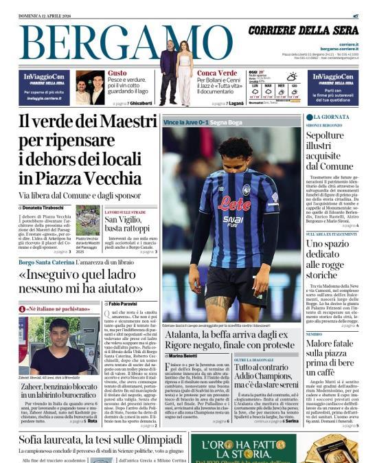 PRIMA PAGINA - Corriere di Bergamo: "Atalanta, la beffa arriva dagli ex. Rigore negato, finale con proteste"