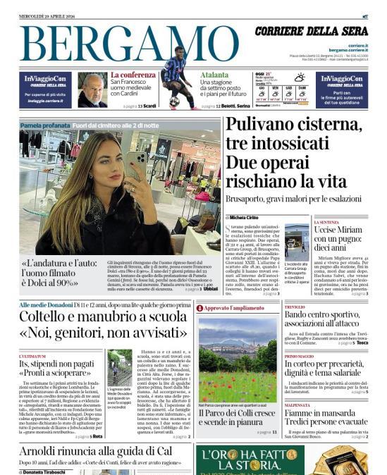 PRIMA PAGINA - Corriere di Bergamo: "Atalanta: Una stagione da settimo posto e i piani per il futuro"
