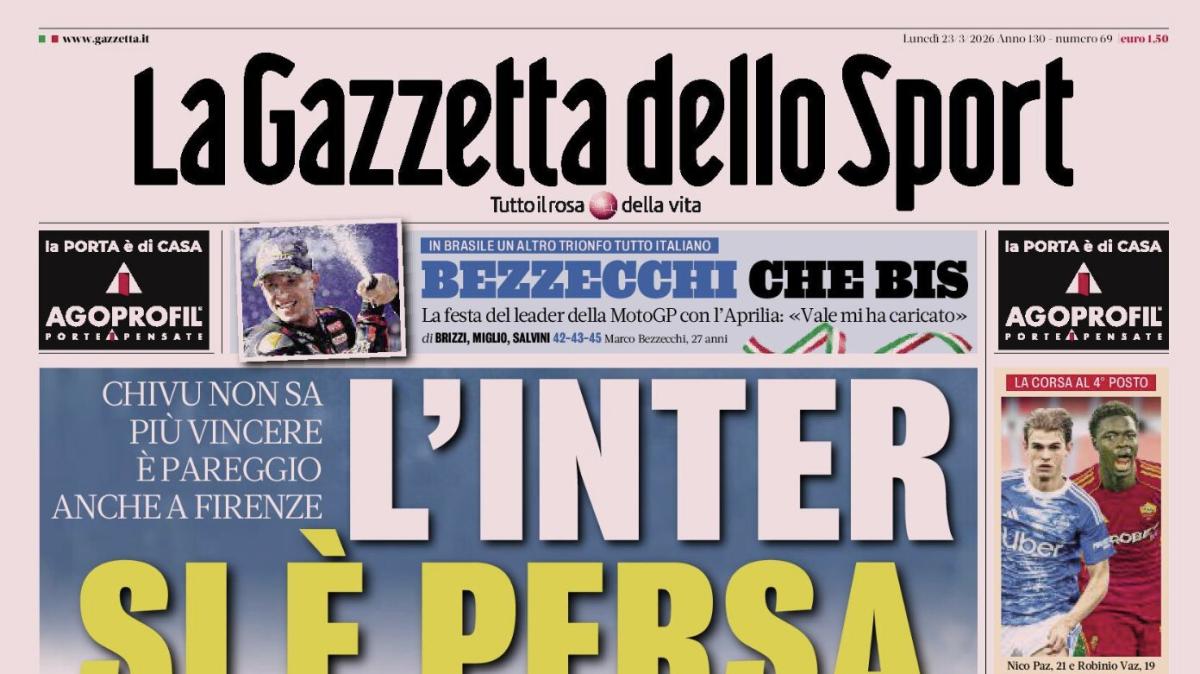 PRIMA PAGINA - La Gazzetta dello Sport: "Atalanta di misura, l'Inter si è persa"