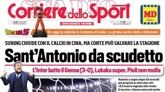 Corriere dello Sport in apertura: "Sant'Antonio da Scudetto" 