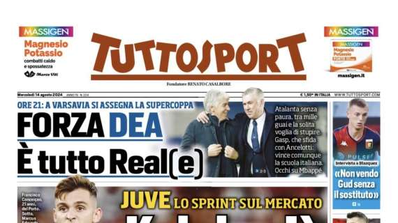 Tuttosport in prima pagina sul mercato della Juventus: "Kalulu c'è, Koop quasi"
