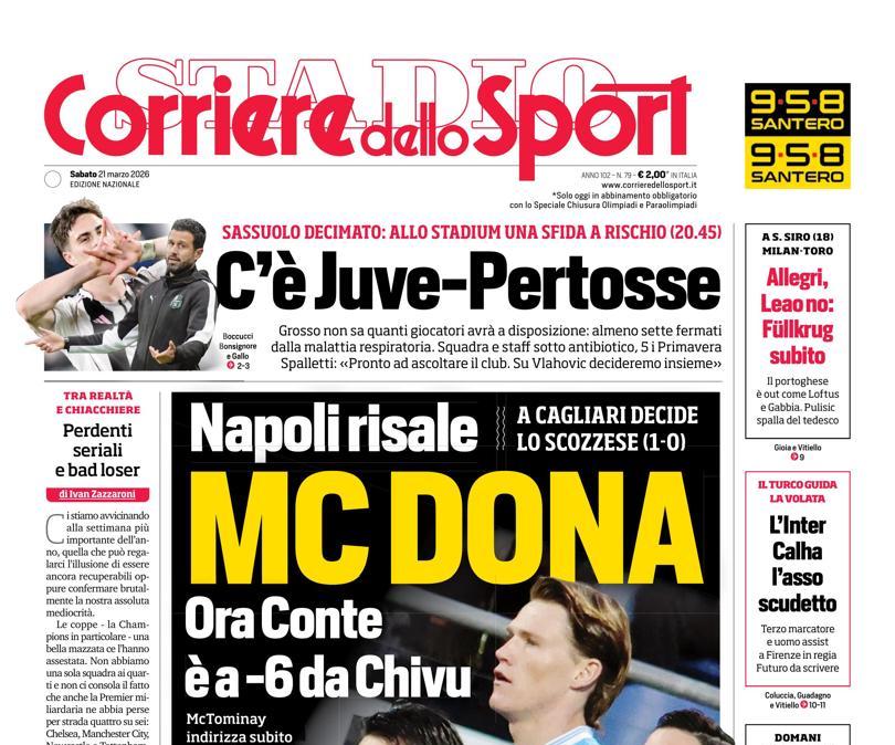 PRIMA PAGINA - Corriere dello Sport: "Mc Dona"
