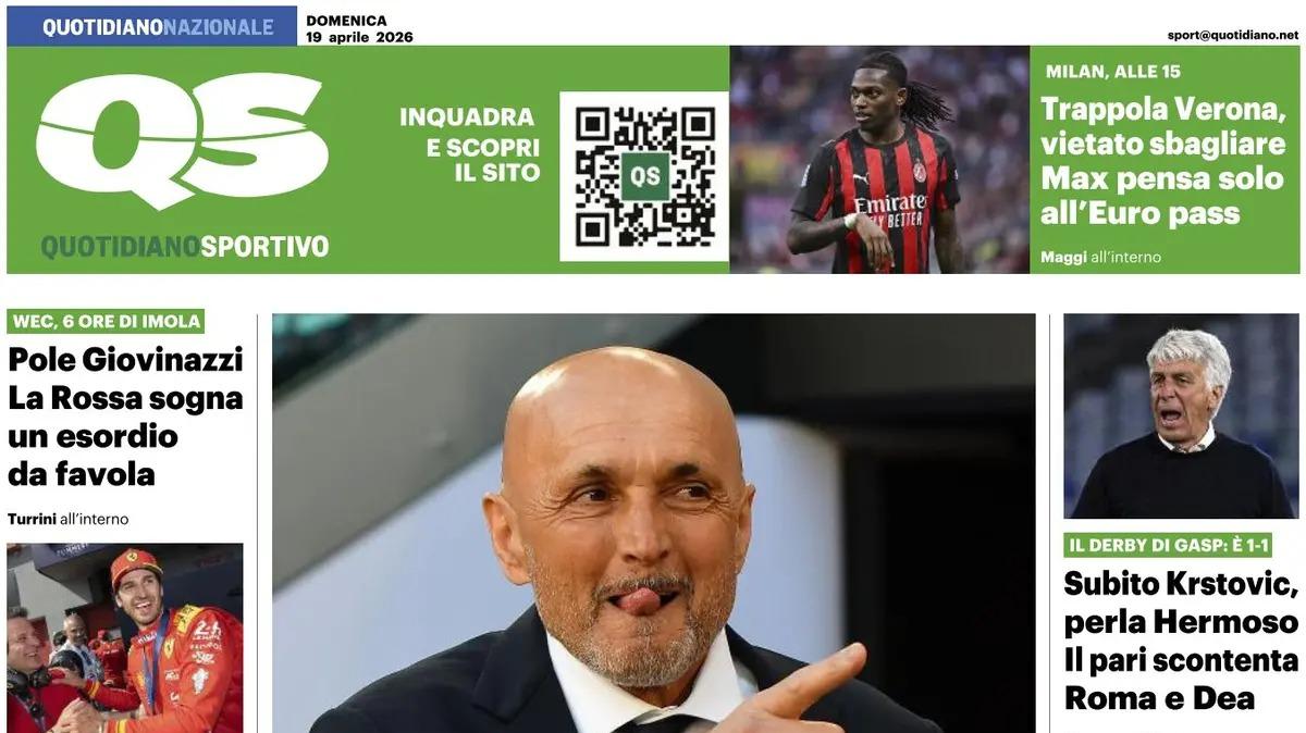 PRIMA PAGINA - QS: "Il derby di Gasp: è 1-1. Subito Krstovic, perla Hermoso"