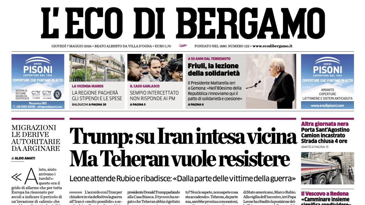 PRIMA PAGINA - L'Eco di Bergamo: "Svolta Atalanta, il nuovo stemma dal 22 maggio"
