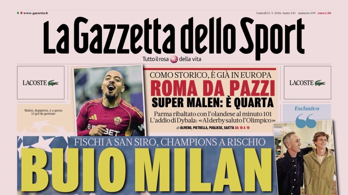 PRIMA PAGINA - La Gazzetta dello Sport: "L'Atalanta domina e va 3-0. Buio Milan"