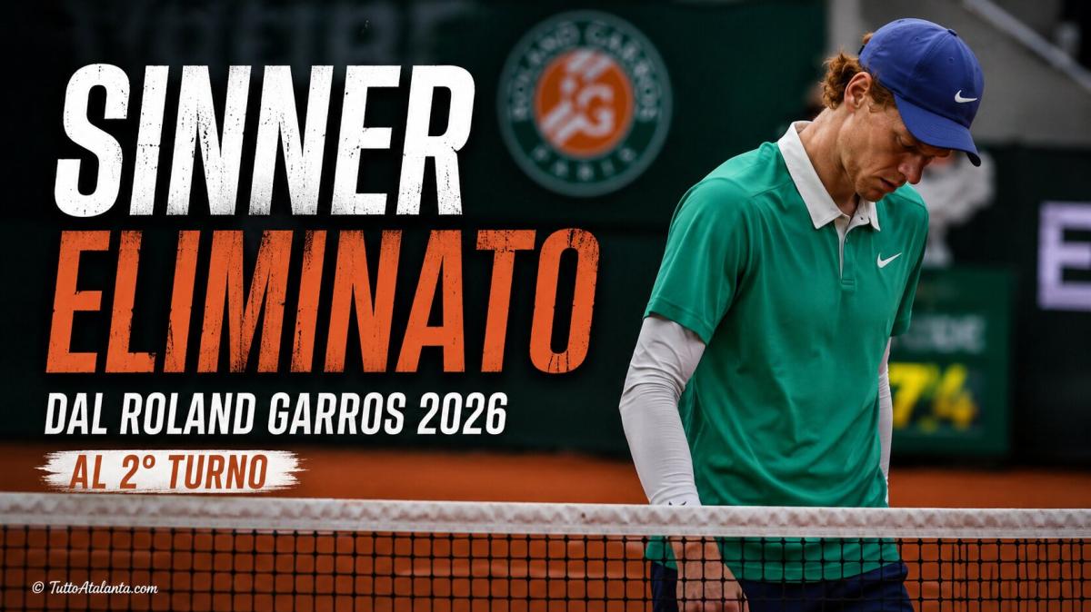 Sinner eliminato al secondo turno del Roland Garros: il caldo abbatte il numero uno, Cerundolo fa l'impresa